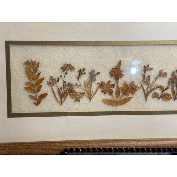 Vintage Pressed Dried Flower Art Frame 12.5" | Botanical Herbarium Table Décor - Picture 4 of 9